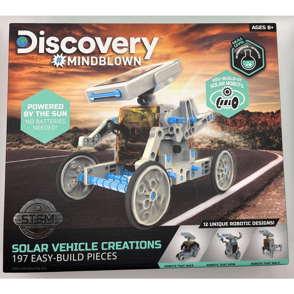 NEW Discovery #Mindblown STEM 12-in-1 Solar Robot Creation 197-Piece Kit